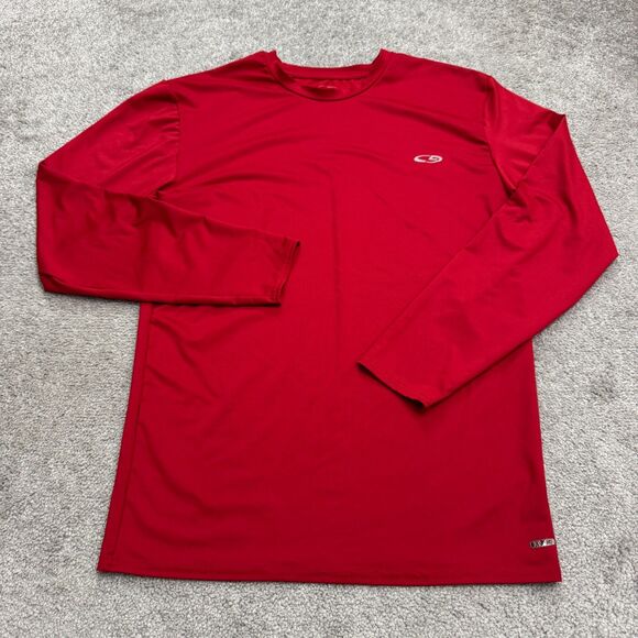 Champion C9 Duo Dry Long Sleeve Active T-Shirt Men XL Red Crew Neck Athletic Tee - Picture 1 of 15